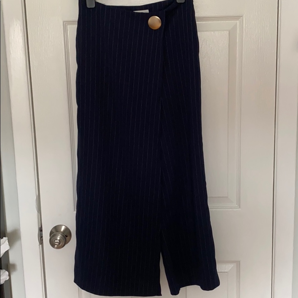 Pixie Market wide leg navy pants
